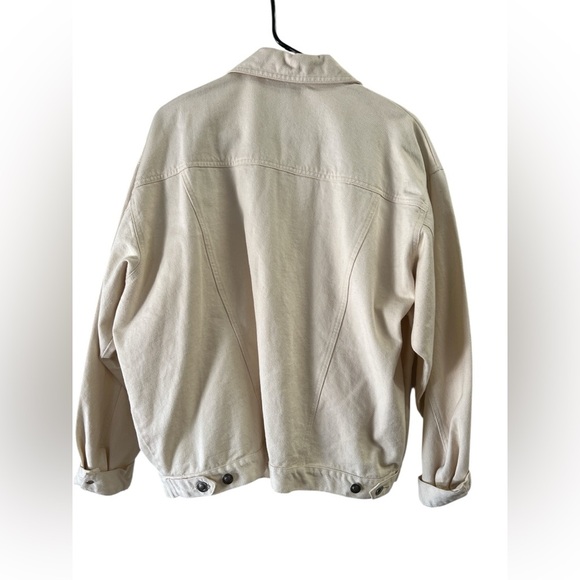 Vintage cotton ivory denim jean jacket embroidered and beaded - Picture 5 of 5